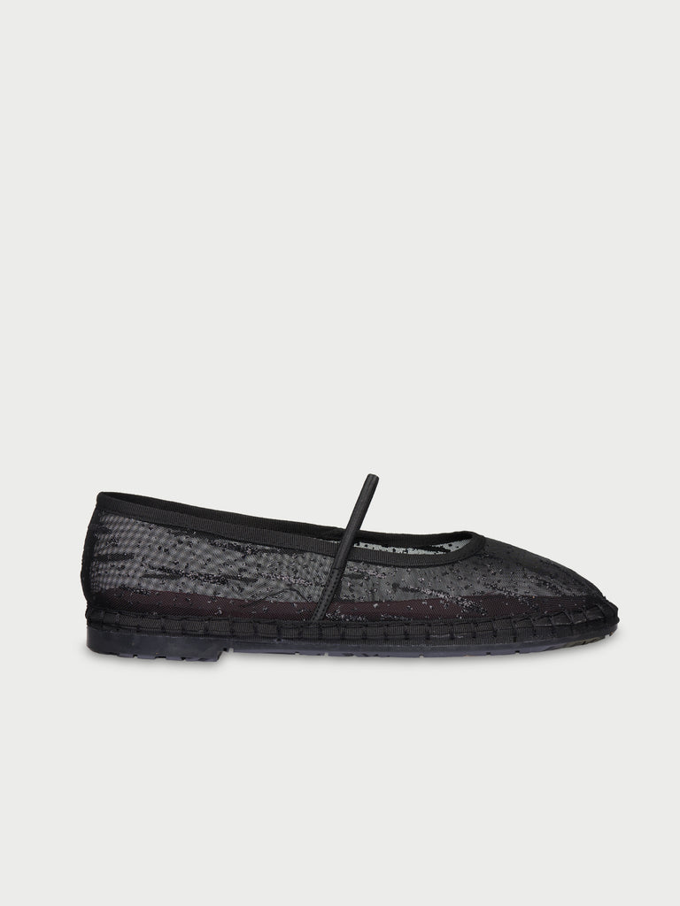 Celie Glitter Mesh Black
